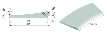Gobi Poolrandstein, Farbe: Sandfarbe, gekrümmter Winkel, Radius: 2,5m